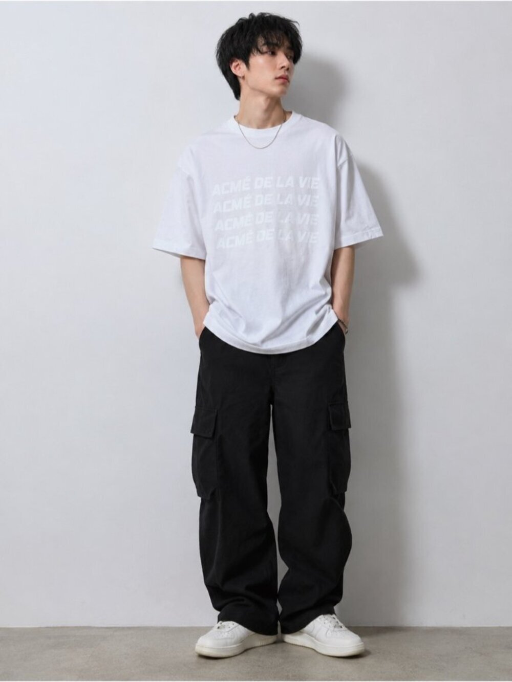 Acmé de la Vie ADLV White Logo Graphic T-Shirt | Oversized Fit | Approx. Large
